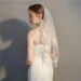 Hair Jewelry Wholesale Short Veil Cheap White Ivory Bridal One Layer Lace Edge Appliqued Veils Wedding Dress 2024 Bride_ipsvogv.com