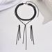 Women’s Jewelry Set Fashion Design Bohemian Style Y Shaped Rhinestone Inlaid Multi Layer Necklace Tennis Chain Lasso Clavicle Chain_ipsvogv.com