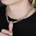 New Clavicle Chain Full Of Zircon Real Gold Electroplating Men And Women Paper Clip Button Necklace_ipsvogv.com