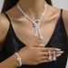 2025 Brilliant Fresh Full Diamond Bowknot Tassel Women's Jewelry Set Xiyin Hot Selling Three Pieces_ipsvogv.com