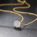 Unisex popular round full diamond pendant necklace for women, zircon micro inlaid two color electroplated clavicle chain_ipsvogv.com