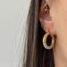 Hot Selling Fashionable Niche INS Retro Daily Titanium Steel Half Full Diamond Earrings_ipsvogv.com
