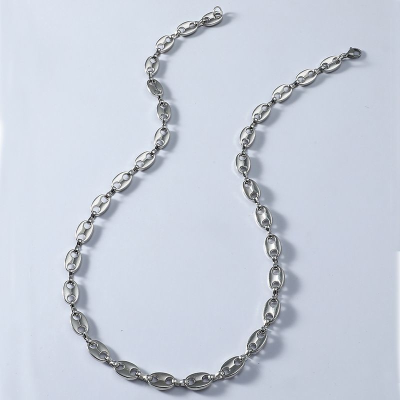 Coffee Bean Chain Bracelet Set Men's And Women's Pig Nose Necklace Hip Hop Personality Charm Jewelry_ipsvogv.com