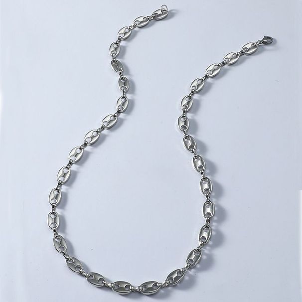 Coffee Bean Chain Bracelet Set Men's And Women's Pig Nose Necklace Hip Hop Personality Charm Jewelry_ipsvogv.com