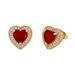 French Romantic Colored Gemstone Earrings Love Design Trendy Men S925 Silver Needle Hypoallergenic Earrings_ipsvogv.com