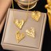 Fashionable And Versatile 2024 New Lava Irregular Heart-shaped Women's Jewelry Set Collarbone Chain For Women_ipsvogv.com