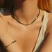 Niche Retro Green Natural Stone Broken Silver Beaded Necklace Light Luxury Emerald Clavicle Chain_ipsvogv.com