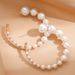 Korean Dongdaemun Style Large Circle Summer C-shaped Handmade Freshwater Pearl Earrings Ear Drops_ipsvogv.com