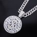 Unisex Hip Hop Jewelry New US Dollar Round Pendant High End Hip Hop Trendy Rap Men's Cuban Chain_ipsvogv.com