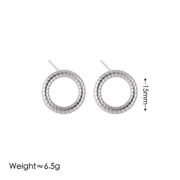 Women's Jewelry Set Fashion Retro Pattern Geometric Circle Necklace Bracelet Earrings Three Piece Set Stainless Steel Material_ipsvogv.com