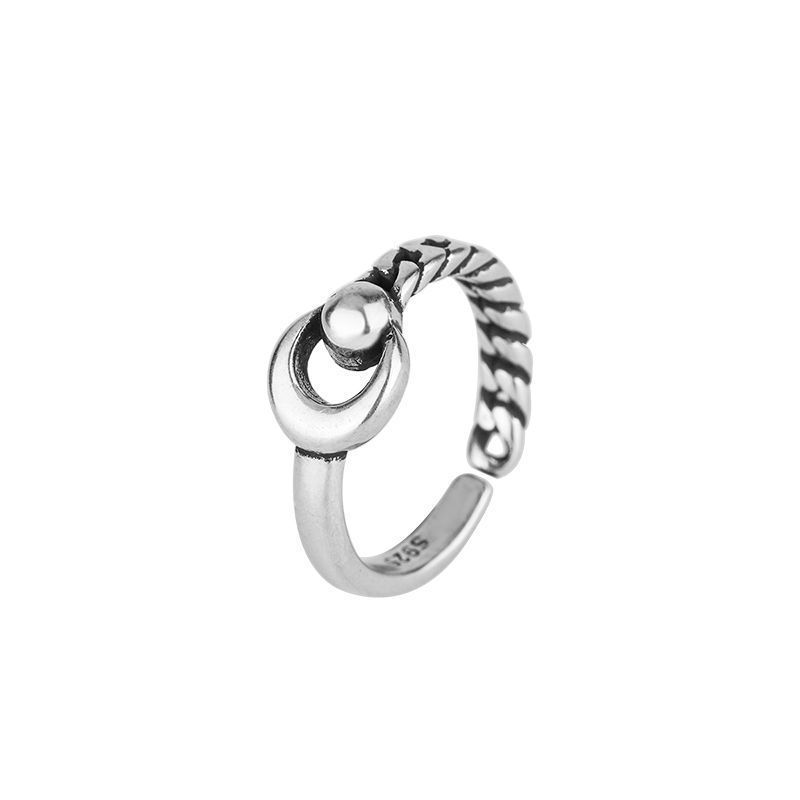 Women's Colorless Moonlight Stone With Spanish Opening, High End Design, Cold Wind Pearl Ring_ipsvogv.com