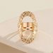 New Fashion INS Geometric Hollow Oval Hammered Texture Ring Niche High-end Sense Light Luxury Jewelry_ipsvogv.com
