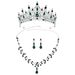 New Necklace Earrings Luxury Versatile Wedding Banquet Jewelry Alloy Water Diamond Bridal Crown Set_ipsvogv.com
