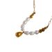 Unisex Retro Gold Plated Titanium Steel Natural Freshwater Pearl Teardrop Bead Necklace_ipsvogv.com