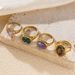 gold gravel titanium steel ring natural stone irregular ins high grade stainless steel fashion jewelry_ipsvogv.com