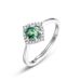 Natural Geometric Water Grass Agate Open Ring Female S925 Silver Full Inlaid Colored Gem Personality Ring_ipsvogv.com