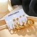 Personalized Punk Earrings Creative Metal Elements Geometric Gold Earrings Set 6 Piece Set_ipsvogv.com