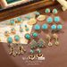 Turquoise Earrings For Women French Retro Niche Earrings Peacock Tassel Hollow High End Niche Design Earrings_ipsvogv.com