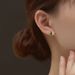 Sterling Silver Ivy Leaf Malachite Inlaid With Zircon Stud Earrings_ipsvogv.com