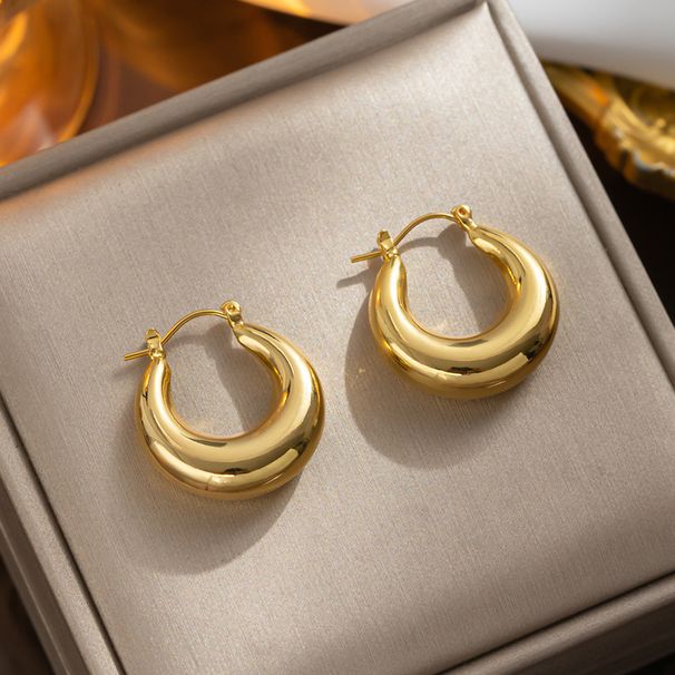 French metal style hollow crescent shaped hollow earrings, titanium steel fashionable temperament earrings, ins earrings_ipsvogv.com