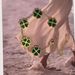 Women's Jewelry Titanium Steel Oil Drop Lucky Four Leaf Clover Bracelet K Gold Double Sided Bracelet_ipsvogv.com