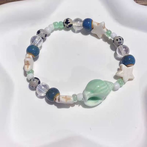 Macaron Colored Ceramic Conch Bead Niche Design, Fresh And Sweet Bracelet, Best Friend Dopamine Bracelet_ipsvogv.com