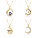 Women’s Jewelry Set Fashion Electroplated Brass Moon And Star Necklace Bohemian Zircon Niche Micro Inlaid Cast Clavicle Necklace_ipsvogv.com