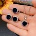 Cao Shifeng Set Fashion Square Blue Glass Series Accessories Luxury And Elegant Jewelry_ipsvogv.com