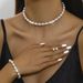 2024 High-End Jewelry Bride New Pearl Necklace Earrings Bracelet Set_ipsvogv.com