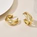 Ins Style Internet Celebrity Gold Color Titanium Hoop For Women French Light Luxury Stainless Steel C-shaped Multi-layer_ipsvogv.com