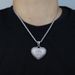 Heart-Shaped Cubic Zirconia Pendant Necklace For Couples, Trendy Hip-Hop Style With Pink Enamel "I LOVE YOU" Design, Adjustable Chain 51-80cm_ipsvogv.com