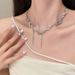 people's 【 3135 Collection 】 White Moonlight Butterfly Zircon Tassel Necklace, Sweet And Cool High-end Spicy Girl 【 】 ! Necklace,_ipsvogv.com