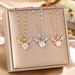 Korean Version Titanium Steel With Zircon Inlay For Women, Featuring Deer Pendant And A High-end Collarbone Necklace_ipsvogv.com