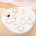 New Personalized Gold Love Geometric Hollow Dot Diamond Drip Oil 11 Piece Set Ring_ipsvogv.com