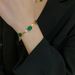 Titanium Steel Five Emerald Blade Chain Bracelet Necklace Set With Advanced Design Sense, Small Neckchain Accessories_ipsvogv.com