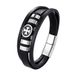 New Men's Titanium Leather Rope Creative Cross Stainless Steel Magnetic Buckle Cowhide Bracelet Jewelry_ipsvogv.com