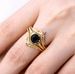 Sanjie French Luxury Style Square Men's And Women's Same Live Set, Personalized Three Set Ring_ipsvogv.com