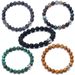 Yellow Tiger Eye & White Pine Wood Couple Bracelet - Natural Stone Matching Set_ipsvogv.com