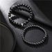 Jewelry 8mm Black Frosted Copper Beads Diamond Spacer Elastic Set Bracelet Accessories Men_ipsvogv.com