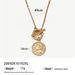 fashion retro stainless steel round pendant necklace advanced OT buckle clavicle chain jewelry_ipsvogv.com