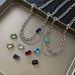 Men's and women's light luxury niche design sense simple high end trend hip hop accessories multi color gemstone splicing clavicle necklace_ipsvogv.com