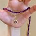 Light Luxury High-end Amethyst Magic Ball Necklace With Diamond Inlay, Double Layered And Luxurious Temperament,_ipsvogv.com
