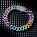 Cuban Personality Hip-Hop Street Dance Trend More Colors Than Rainbow Alloy Inlaid White Diamond Bracelet Style Men's_ipsvogv.com