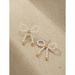 INS Simple Versatile Pearl Shell Bowknot For Women French Style High-end Handmade Woven Stud Earrings_ipsvogv.com