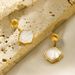 Women’s Jewelry Set Fashion New Ocean Fan Shaped White Shell Earrings For Women Fashionable And Versatile Stainless SteelGold Plated Earrings_ipsvogv.com