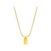 Korean version of minimalist and indifferent style titanium steel small gold brick square pendant necklace, popular_ipsvogv.com