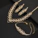 Jewelry Rhinestone Necklace Earrings Bracelet Three-Piece Set Bride Wedding Evening Party Accessories_ipsvogv.com