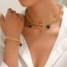 Fashion OL women's bracelet necklace set with personalized plum blossom inlaid acrylic design collarbone chain_ipsvogv.com