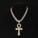 Full diamond key pendant personalized alloy necklace accessories safety buckle hip hop Cuban chain_ipsvogv.com