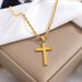 Stainless steel necklace, gold twist chain cross necklace, titanium steel does not fade, fashionable and versatile men's necklace_ipsvogv.com